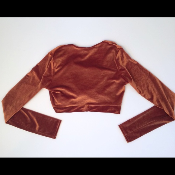 SOLD NWT Nasty Gal And Tie Not Rust Velvet Crop w - Picture 5 of 8